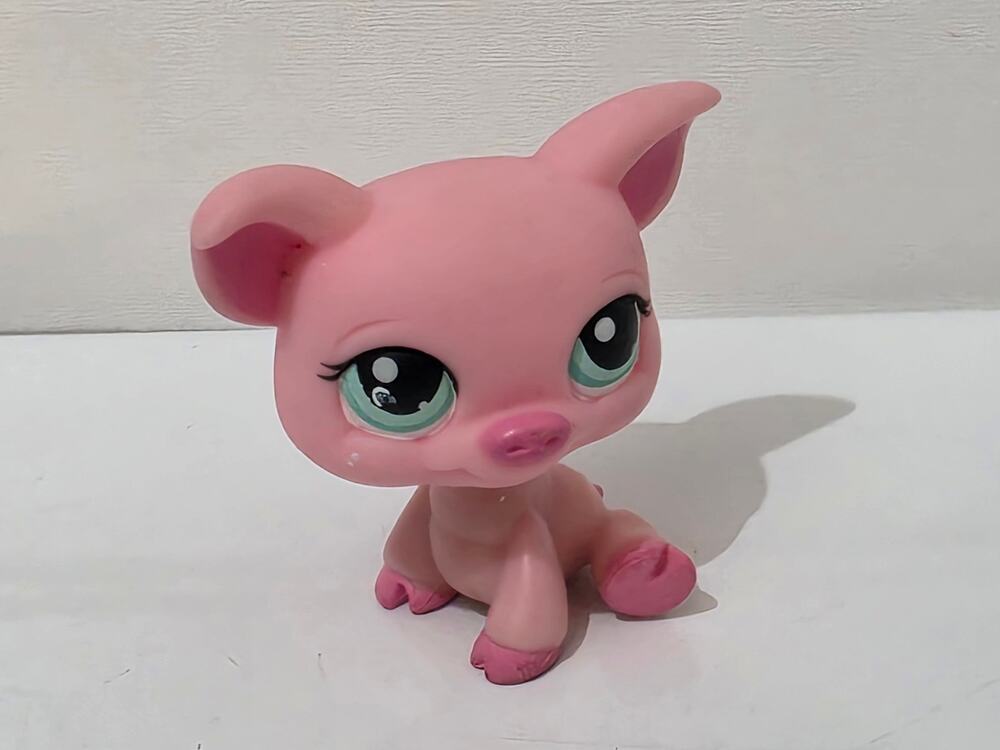 Hasbro Littlest Pet Shop #296 Pig with Green Eyes 2007
